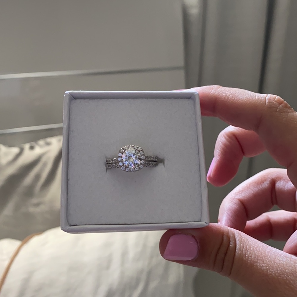 925 Sterling Silver Rings Sets Cubic Zirconia